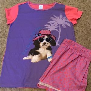 Girls size 14 pajama short set